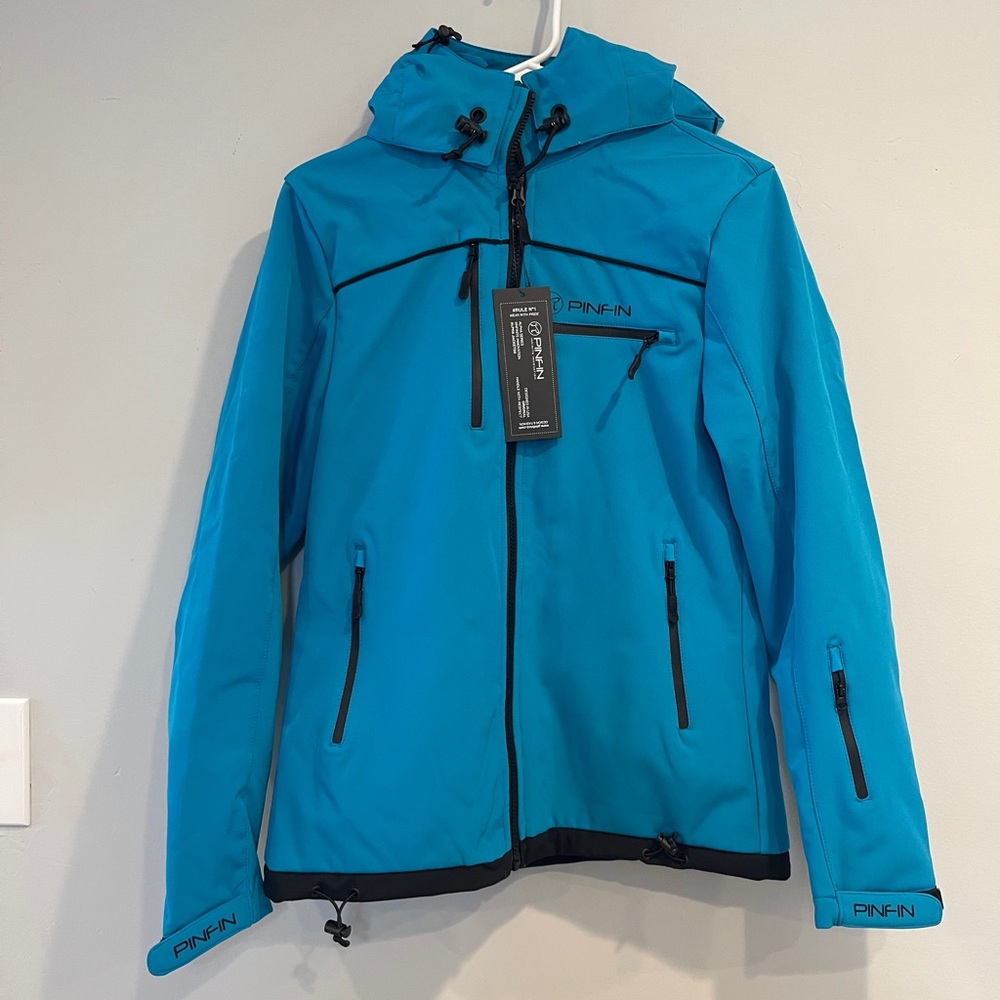NWT PinFin Blue Windbreaker High Tech Jacket Women’s Size L